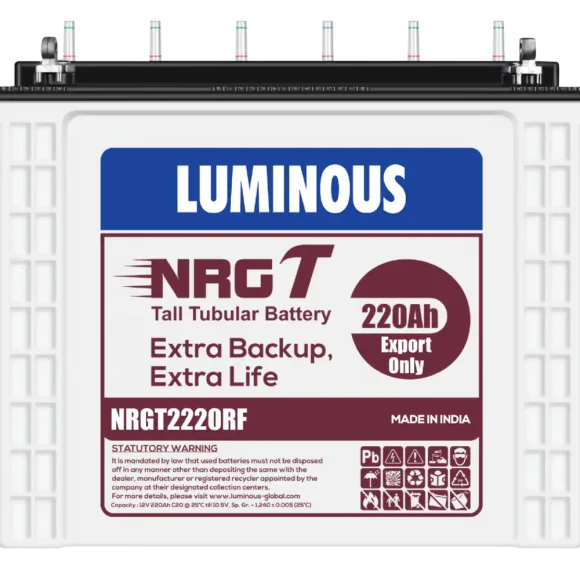 Luminous 220AH NRGt Signature Tubular Battery – durable, long‑lasting inverter battery for Nigerian homes and businesses.
