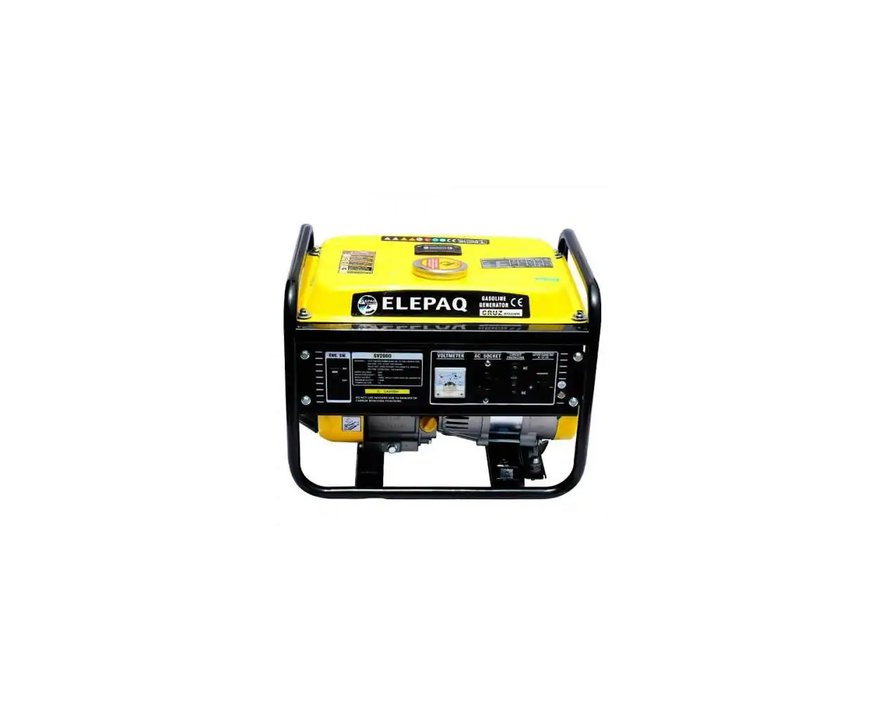 Elepaq 1.3KVA SV2200 generator with yellow and black design, compact and fuel-efficient for Nigerian homes.