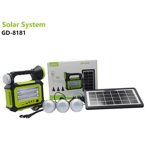 Rechargeable solar lighting kit with LED bulbs and USB charging for Nigerian homes.