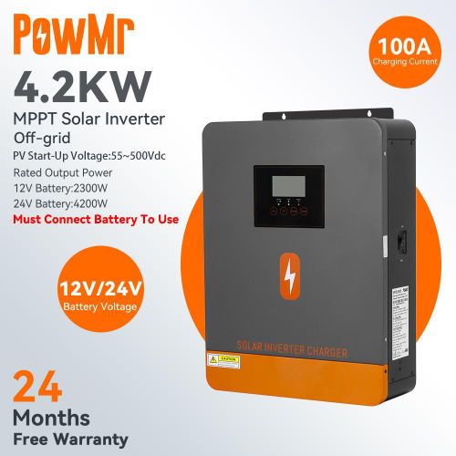 PowMr 4.2kVA Hybrid Solar Inverter with 100A MPPT for home power backup in Nigeria