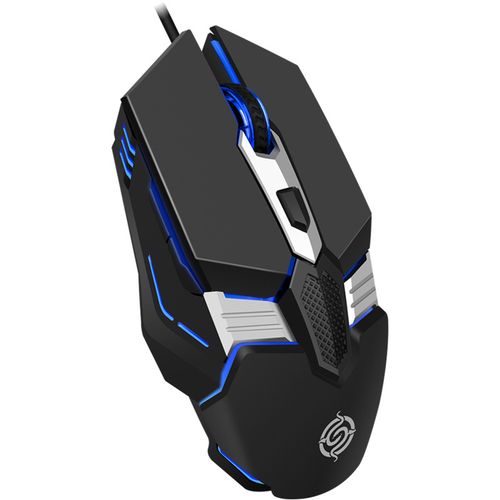 Wired gaming mouse with ergonomic design, RGB lighting, and high-precision sensor for smooth and responsive gameplay.