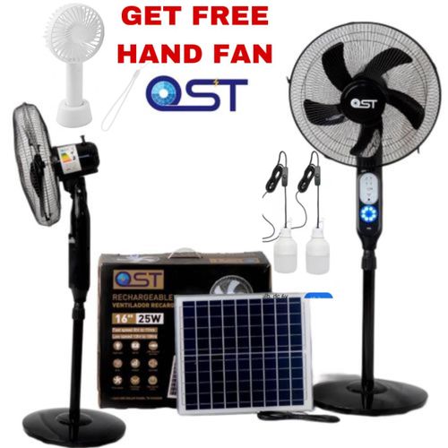 Ost rechargeable solar standing fan