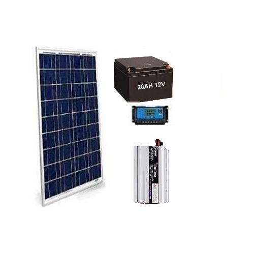 Souer 1000W home solar lighting system with inverter, battery, and solar panel for TV, laptop, and lights.