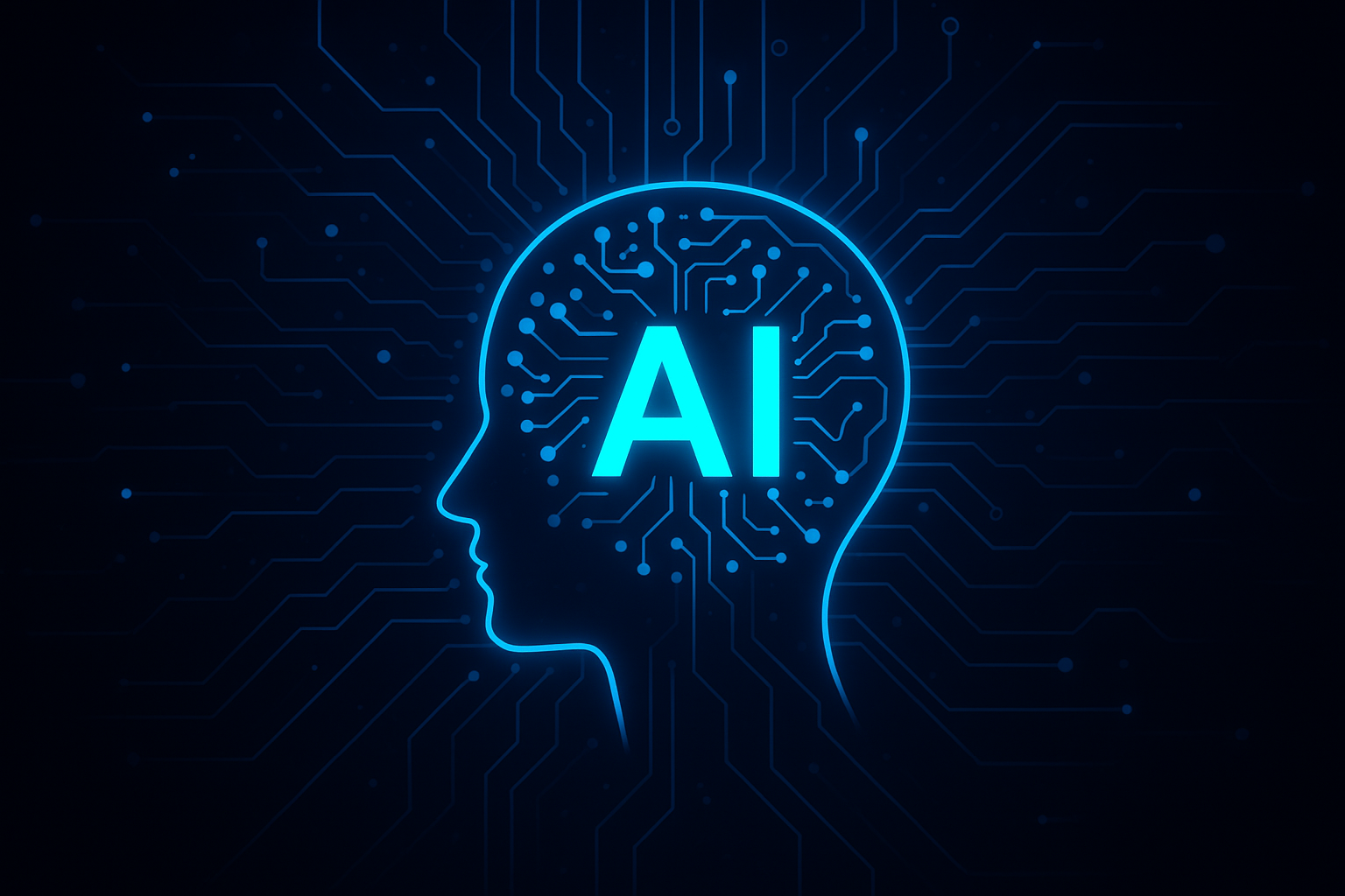 "Cyber blue AI tech graphic representing innovation and opportunities in Nigeria's tech-driven job market.