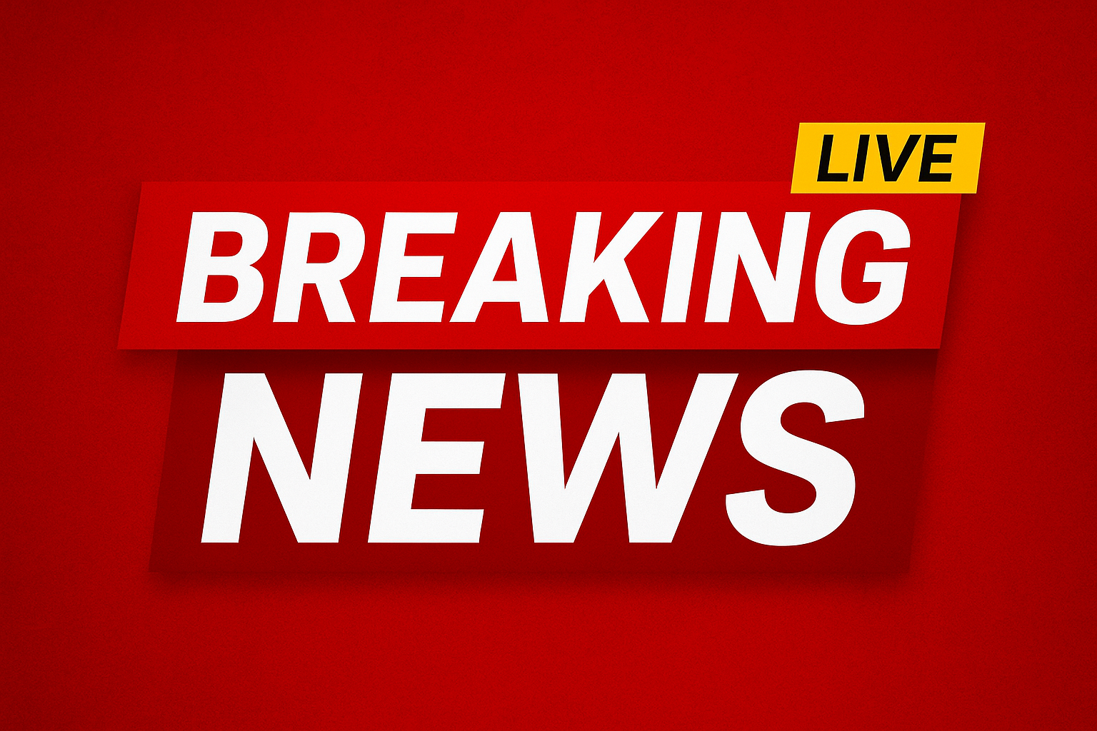 Breaking News banner with bold red headline and glowing effects, designed for urgent news updates in Nigeria and global events.