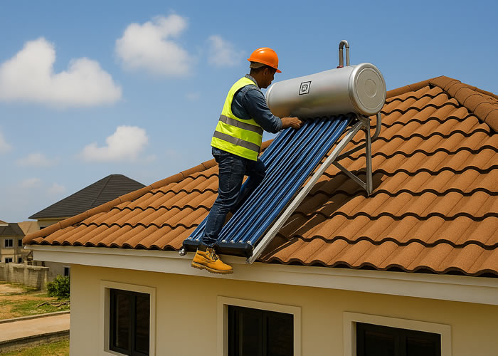 solar water heating equipment installation