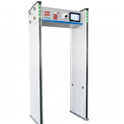 Professional walk-through metal detector with thermal camera and LCD screen for security screening in Lagos Nigeria
