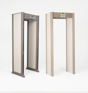 Garrett PD 6500i walk-through metal detector installed in a professional security entry point.