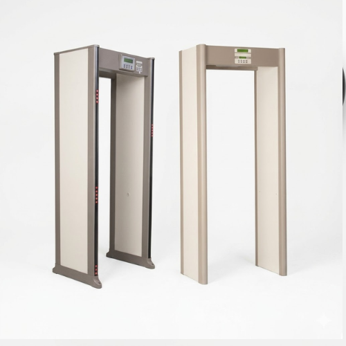 Garrett PD 6500i walk-through metal detector installed in a professional security entry point.