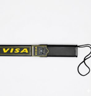 VISA handheld metal detector wand for security screening in Lagos, Nigeria.