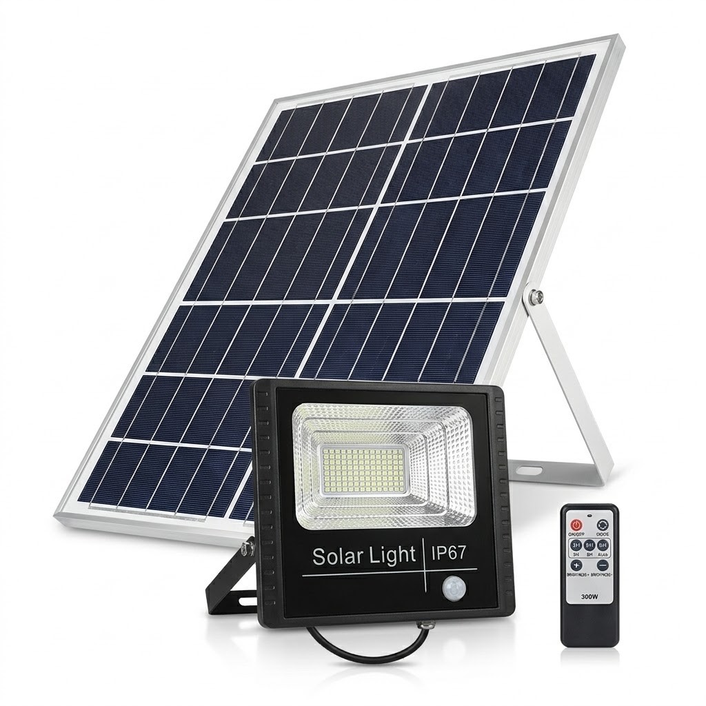Long battery life solar floodlight