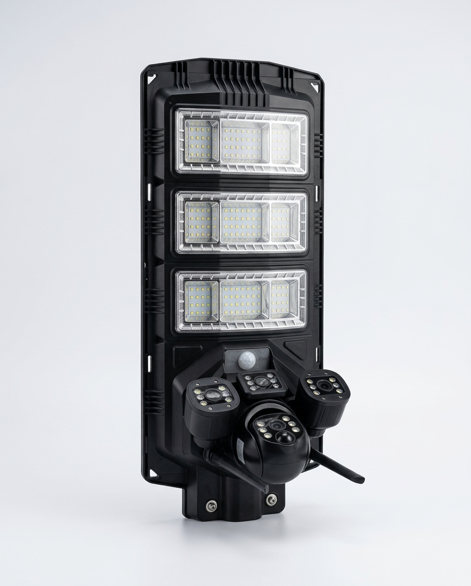 AI Solar Camera Lighting 3 Video Camera – Solar-Powered Outdoor Security Camera System with LED Lights