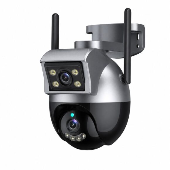 WiFi Tuya Smart PTZ Dual Lens Waterproof Security Camera for Outdoor Surveillance