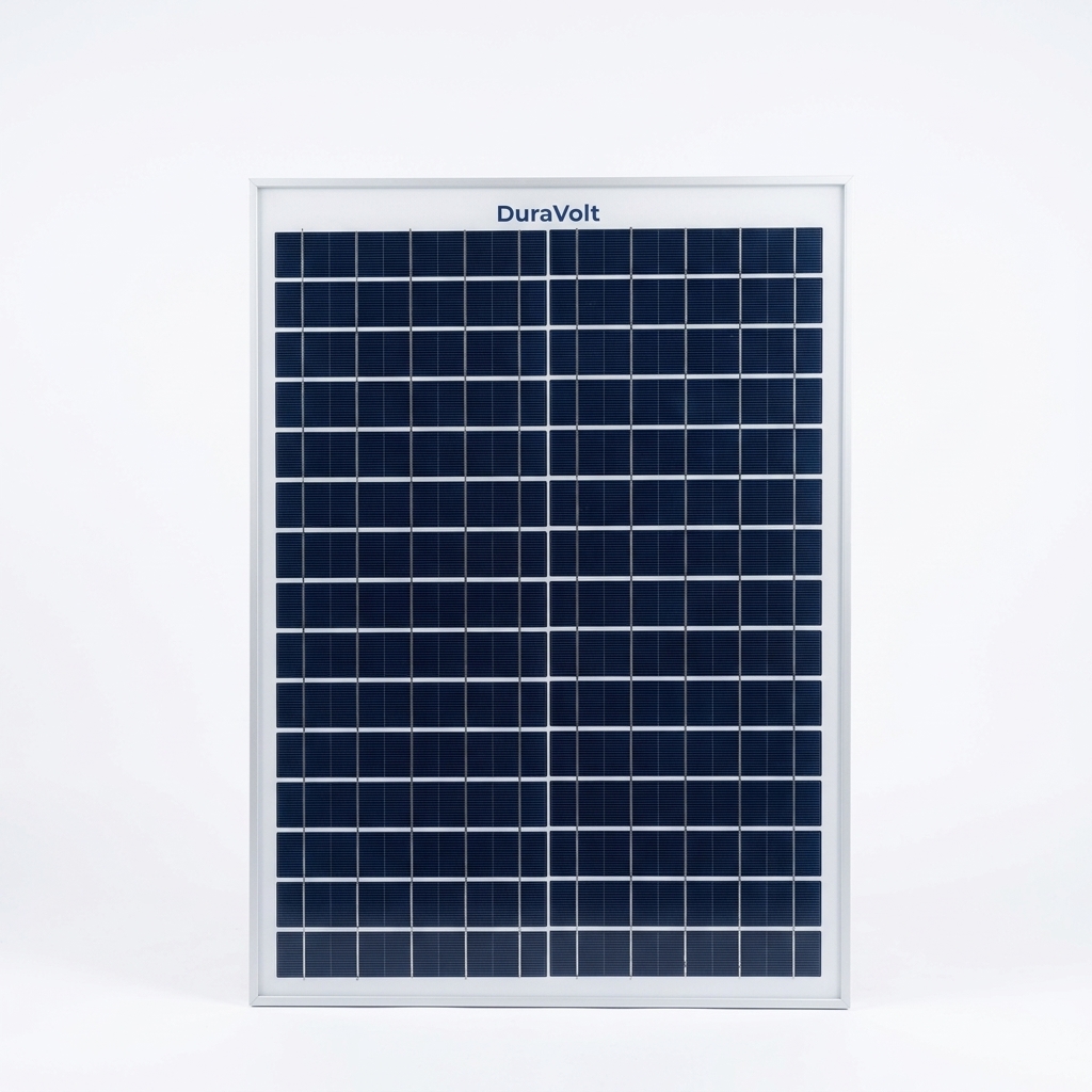 Duravolt 20W 15V Polycrystalline Solar Panel DSP-2015 for efficient solar power and battery charging.