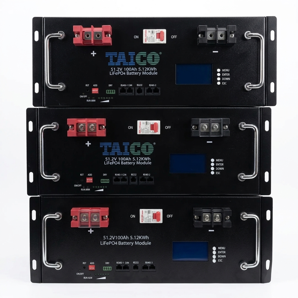 5kWh TAICO 24V/48V Lithium Solar Battery for Home Energy Storage and Backup Power