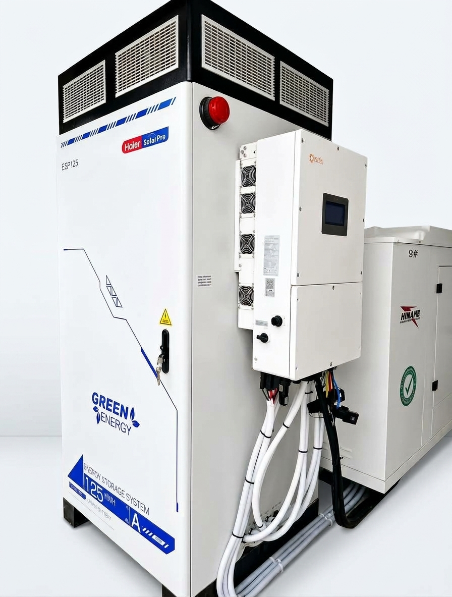 125kWh solar energy storage system with 50kVA hybrid inverter for commercial and residential power backup