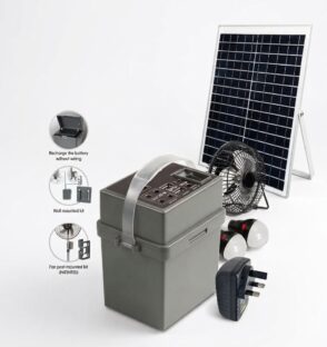 Duravolt SRP-1245 5-in-1 solar rechargeable pack with 12V 4.5Ah battery for portable backup power