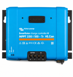 Victron Energy SmartSolar MPPT 250/100-Tr VE.Can 100A solar charge controller for high-voltage solar power systems.